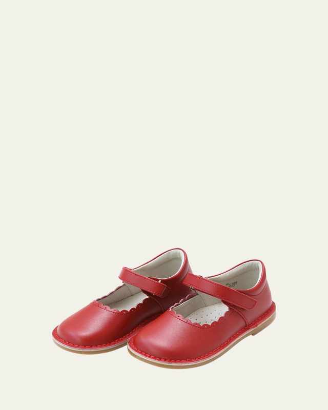 Girl's Caitlin Scalloped Grip-Strap Mary Jane Shoes, Baby/Toddlers